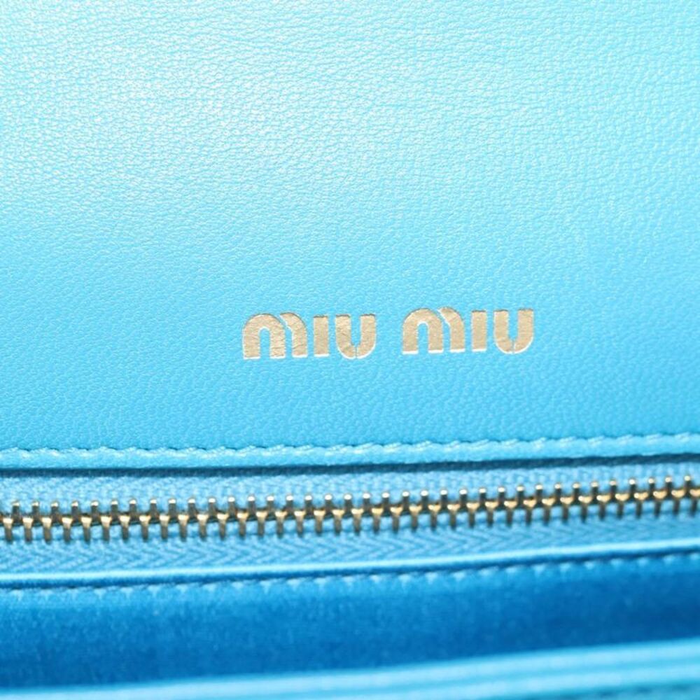 Miu Miu Chain Shoulder Bag Blue Canvas Shoulder Bag (Pre-Owned) - Picture 15 of 16